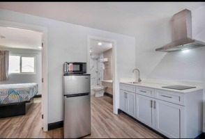Room with new LVP flooring and furniture